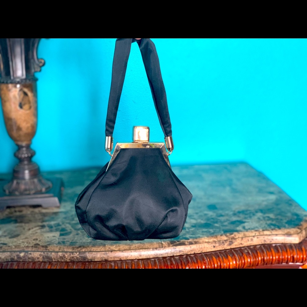 Black small wristlet pouch